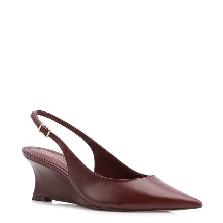 Scarpin Anabela - Couro Vinho