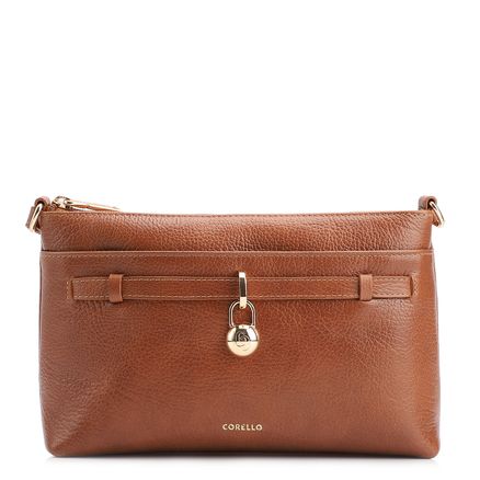 Bolsa Transversal - Couro Antique Marrom Claro