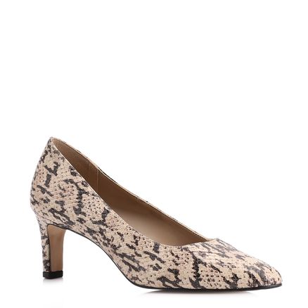 Scarpin - Alt Python Bege/Preto
