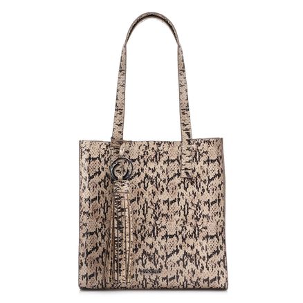 Bolsa Tote - Alt Python Bege/ Preto