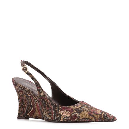 Scarpin Anabela - Jacquard Paisley