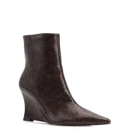 Bota Anabela - Alt Python Marrom Escuro