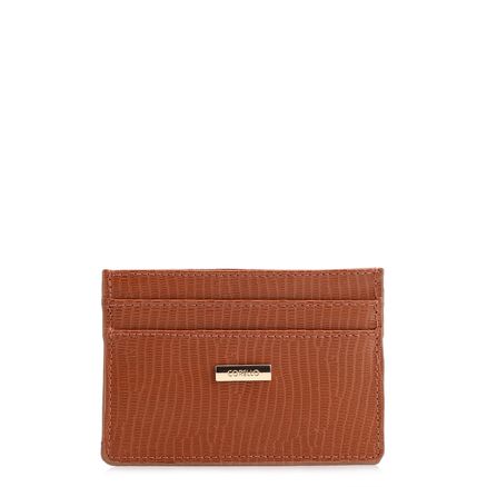 Porta Cartão - Couro New Lezard Marrom Claro