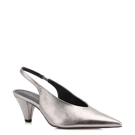 Scarpin - Couro Estonado Prata