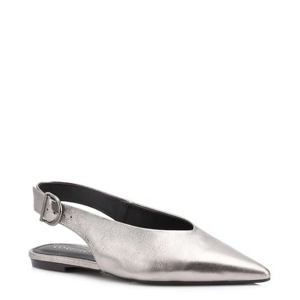 Sapatilha - Couro Estonado Prata