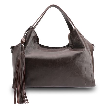 Bolsa Tote - Couro Estonado Marrom