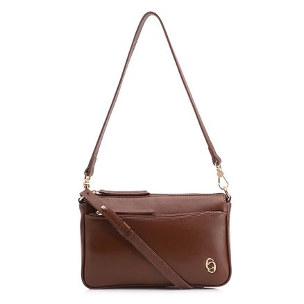 Bolsa Transversal - Couro Marrom