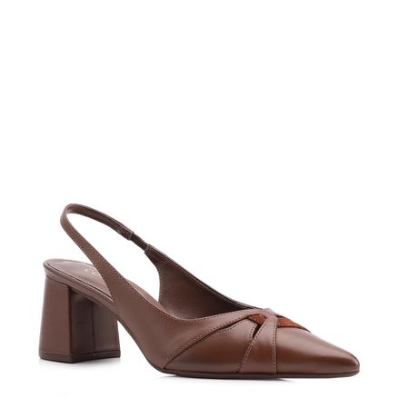 Scarpin - Couro Marrom/Camurça Marrom