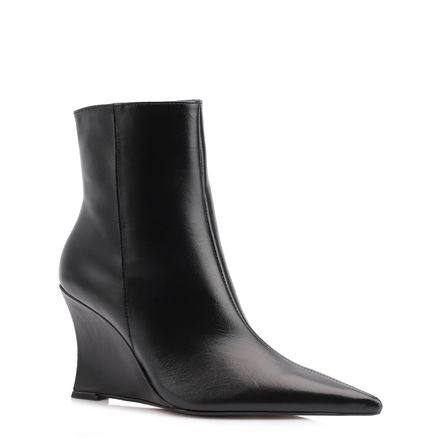 Bota Anabela - Couro Preto