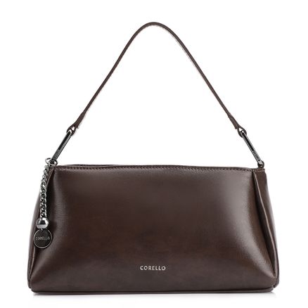 Bolsa Transversal - Couro Estonado Marrom Escuro