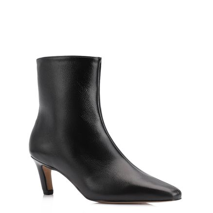 Bota - Preta Cano Médio Salto Médio Couro Lux