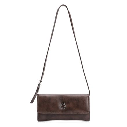 Bolsa De Ombro - Couro Estonado Marrom