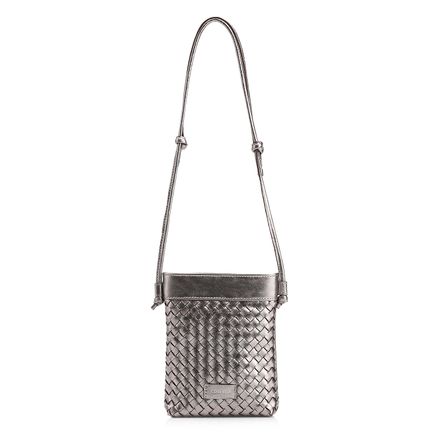 Bolsa Transversal - Couro Metal Prata