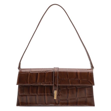 Bolsa De Ombro - Couro Maxi Croco Marrom