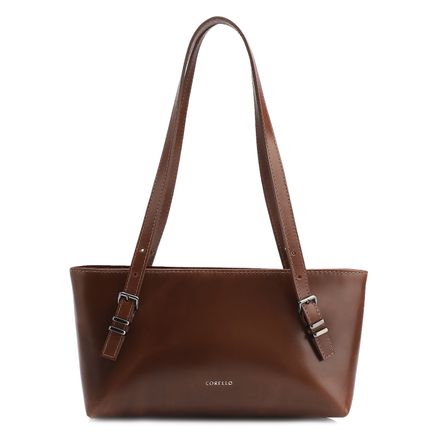 Bolsa De Ombro Fivelas - Couro Marrom