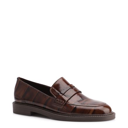 Mocassim - Couro Maxi Croco Marrom