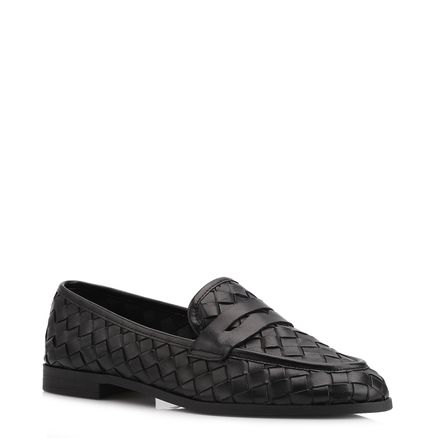 Mocassim - Couro Tressê Preto
