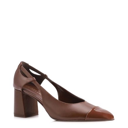 Scarpin - Couro Marrom/ Alt Verniz Marrom