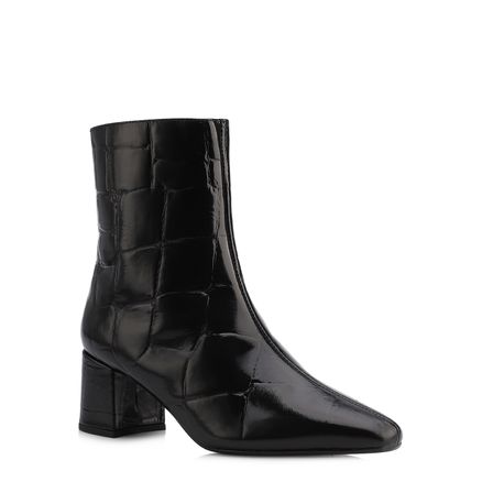 Bota - Couro Maxi Croco Preto