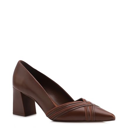 Scarpin - Couro Marrom /Alt Nobuck Marrom /Alt Lezard Marrom