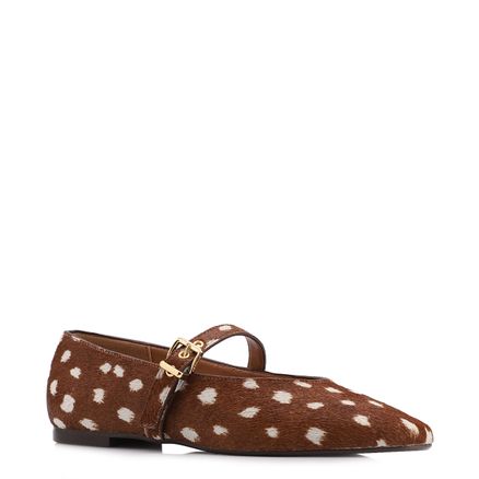 Sapatilha - Animal Print Couro Pelo Fivela