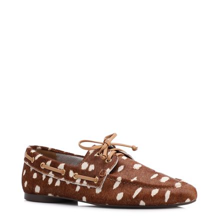 Mocassim - Animal Print Couro Pelo Amarração