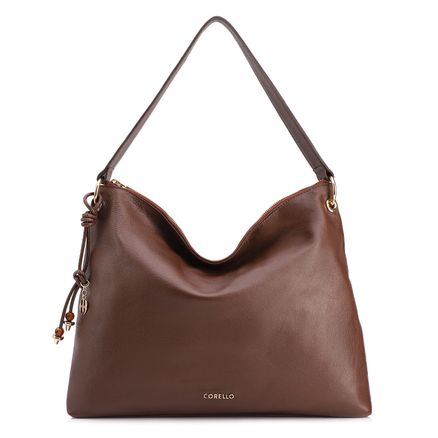 Bolsa Hobo - Grande Couro Marrom Alça Larga