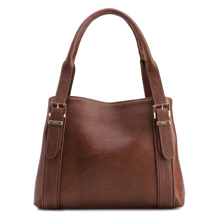 Bolsa Tote - Grande Marrom Couro Antique Alça Fivela
