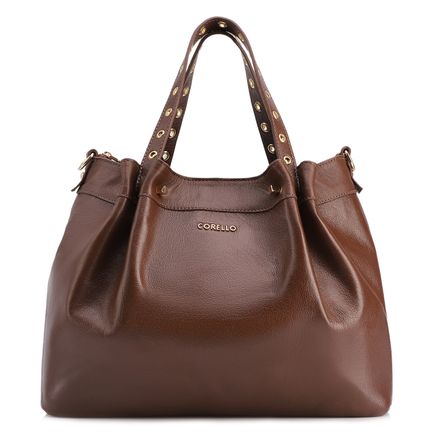 Bolsa Tote Ilhós - Couro Marrom Escuro