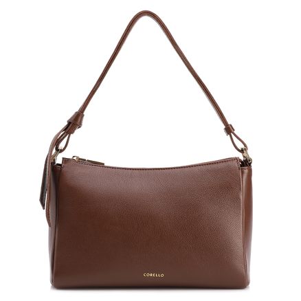 Bolsa De Ombro - Média Couro Marrom Alça Nó